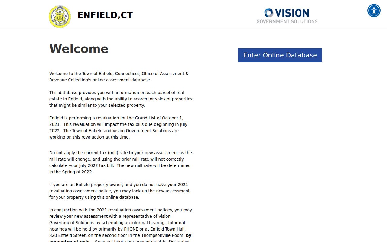 Enfield residents directory Vision assessor search fields