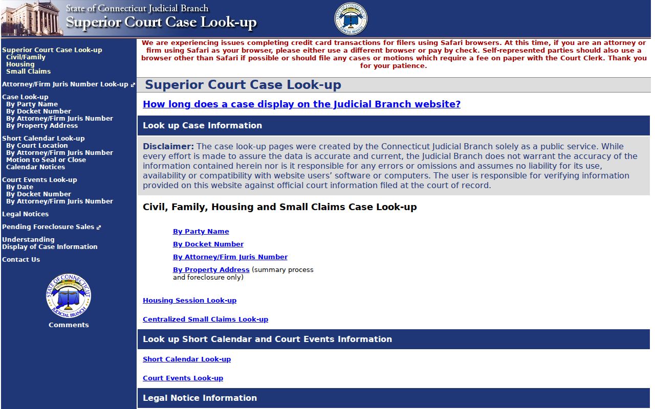 Enfield residents directory Connecticut court inquiry