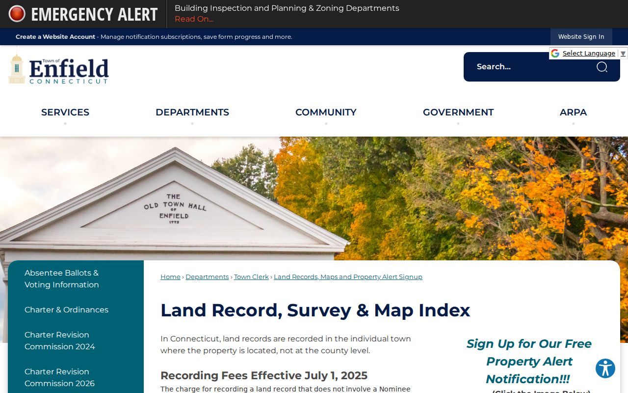 Enfield previous residents land records and property alert