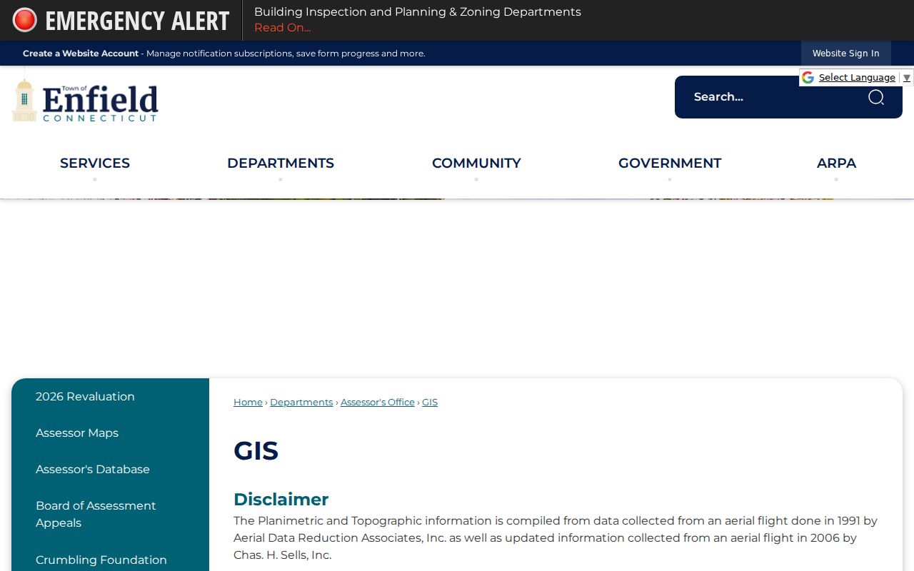 Enfield ZIP code GIS data and geographic disclaimer